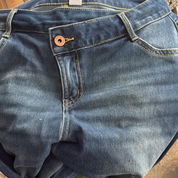 Halara medium wash asymmetrical low rise waist soft denim wide leg jeans, new - Picture 11 of 11